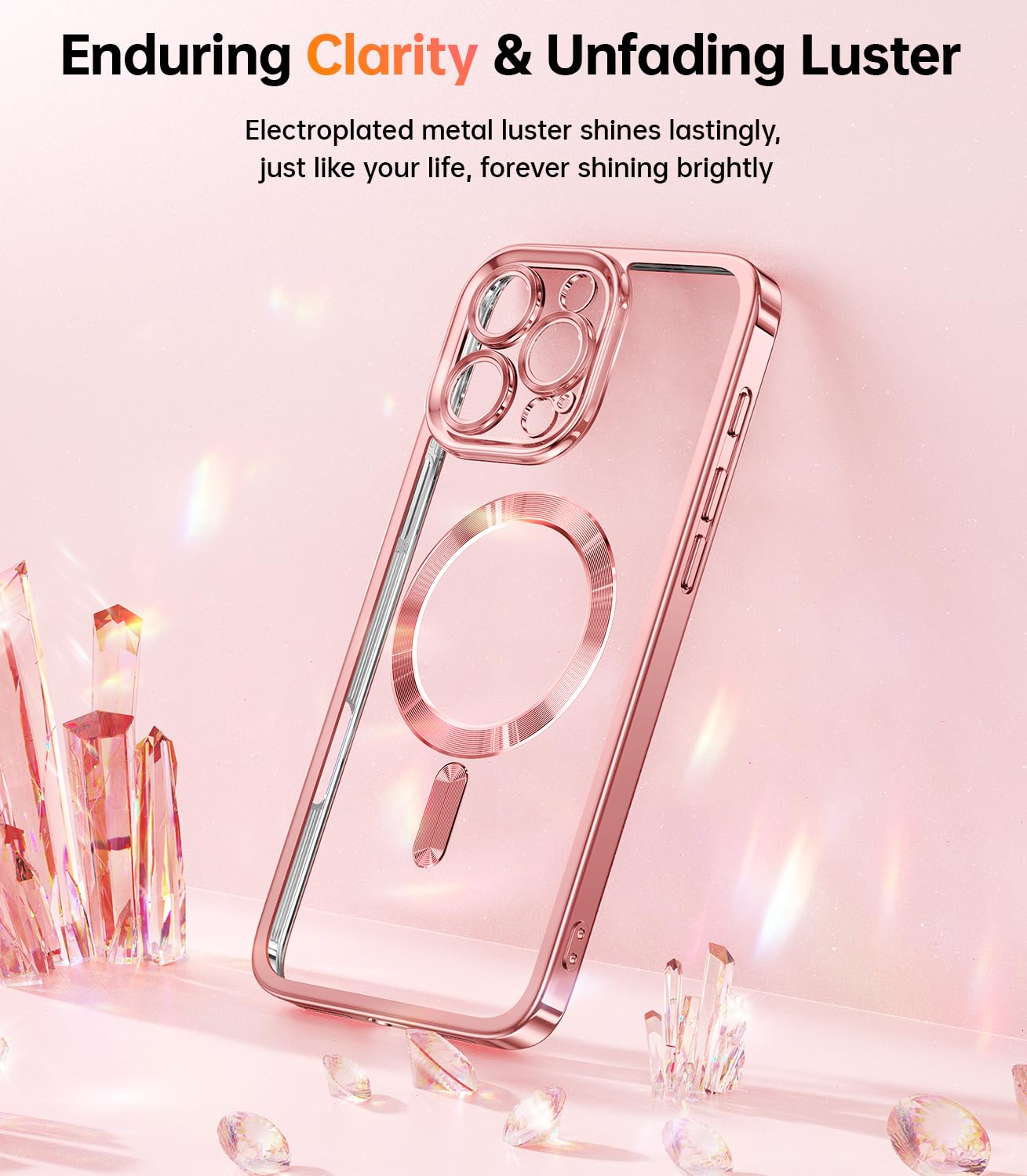 Foto 3 | Funda De Teléfono Meifigno Diseñada Para Iphone 16 Pro Max Rose Gold - Venta Internacional.