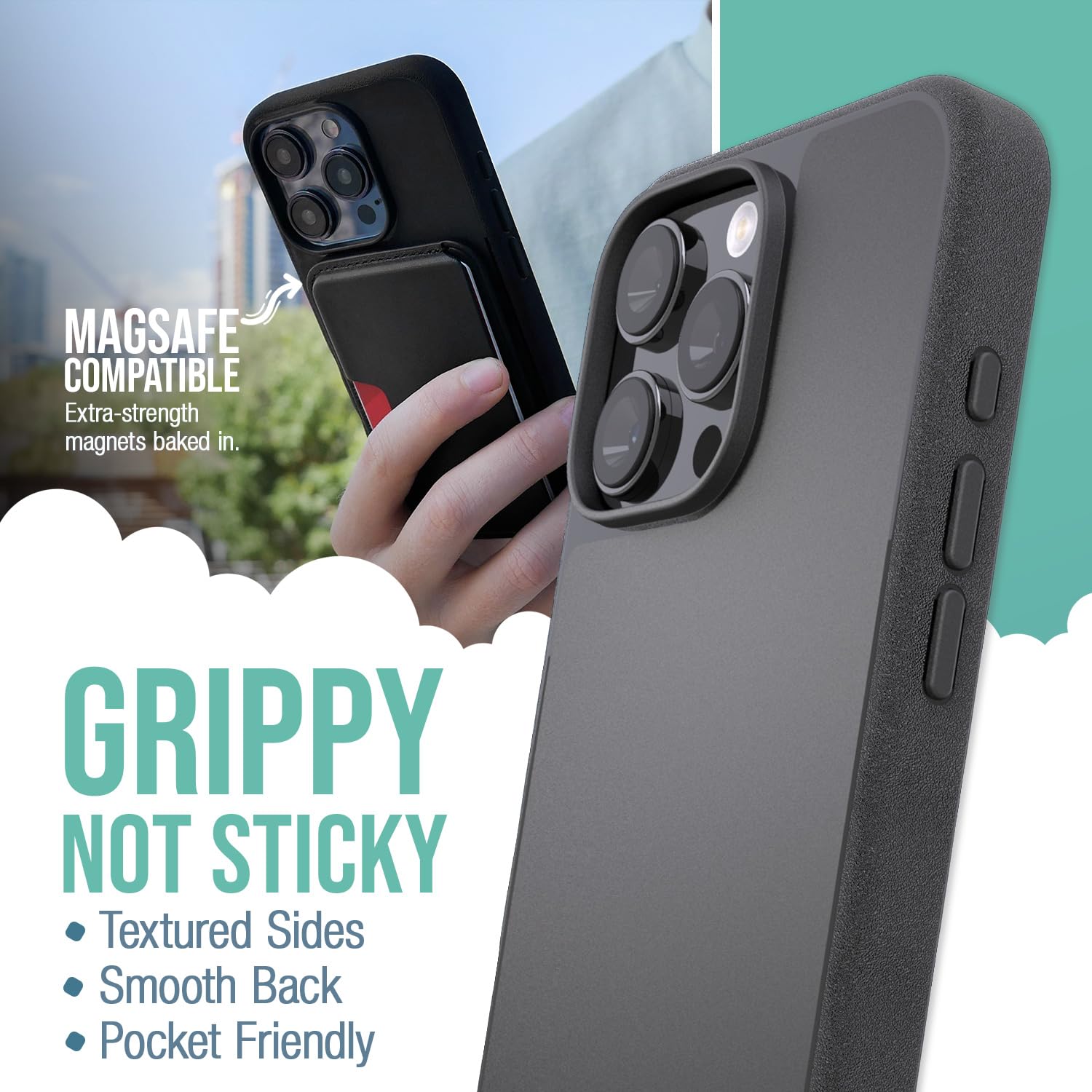 Foto 3 pulgar | Funda Magnética Smartish Gripmunk Para Iphone 16 Pro Max - Venta Internacional.