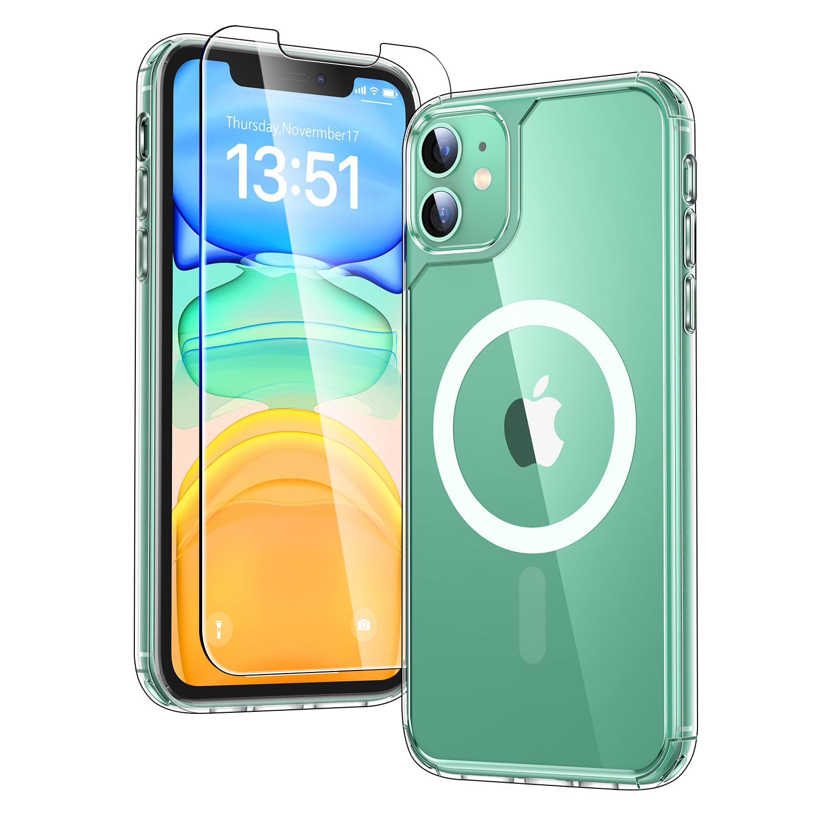 Foto 2 pulgar | Funda De Teléfono Tauri Para Iphone 11 Transparente Con 2 Protectores De Pantalla Hd - Venta Internacional.