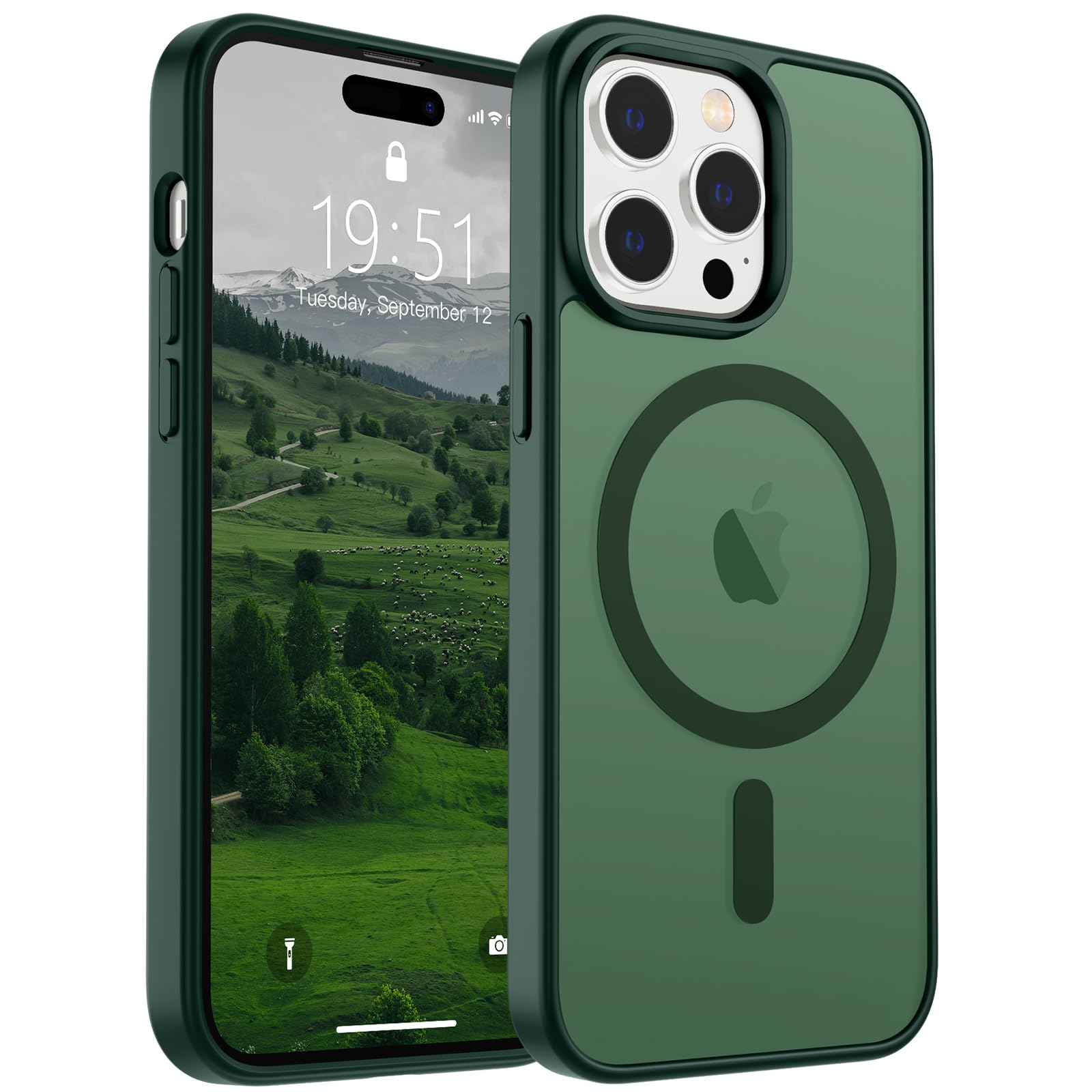 Foto 2 pulgar | Funda Magnética Supfine Para Iphone 14 Pro Max Forest Green - Venta Internacional.