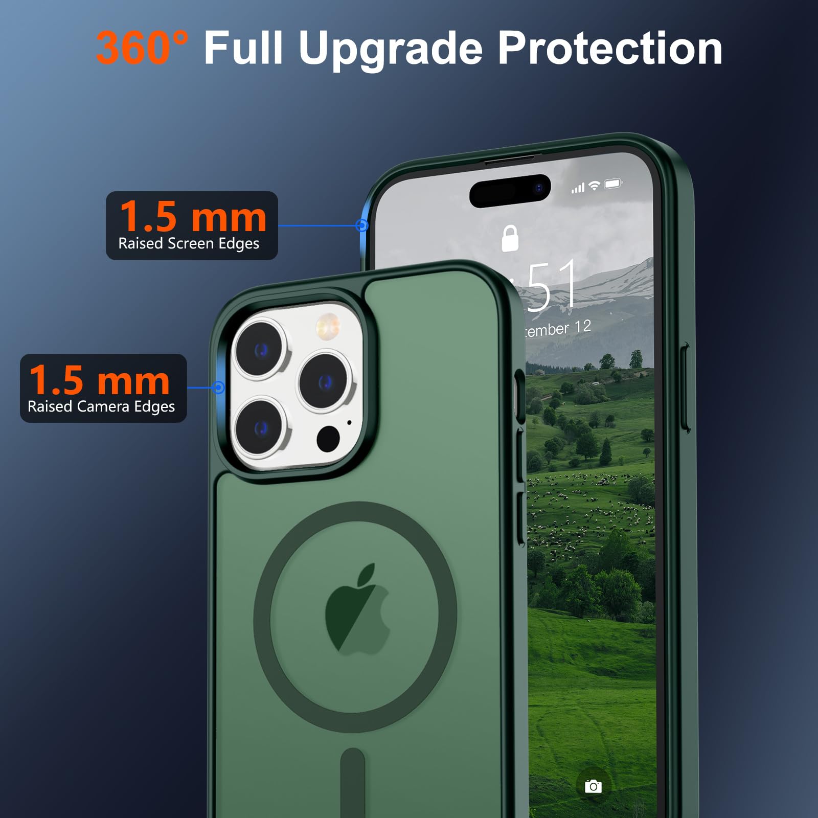 Foto 4 | Funda Magnética Supfine Para Iphone 14 Pro Max Forest Green - Venta Internacional.
