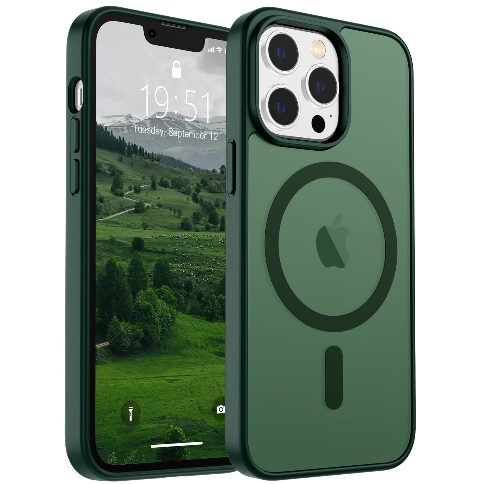 Foto 2 pulgar | Funda Magnética Supfine Para Iphone 13 Pro Max Forest Green - Venta Internacional.