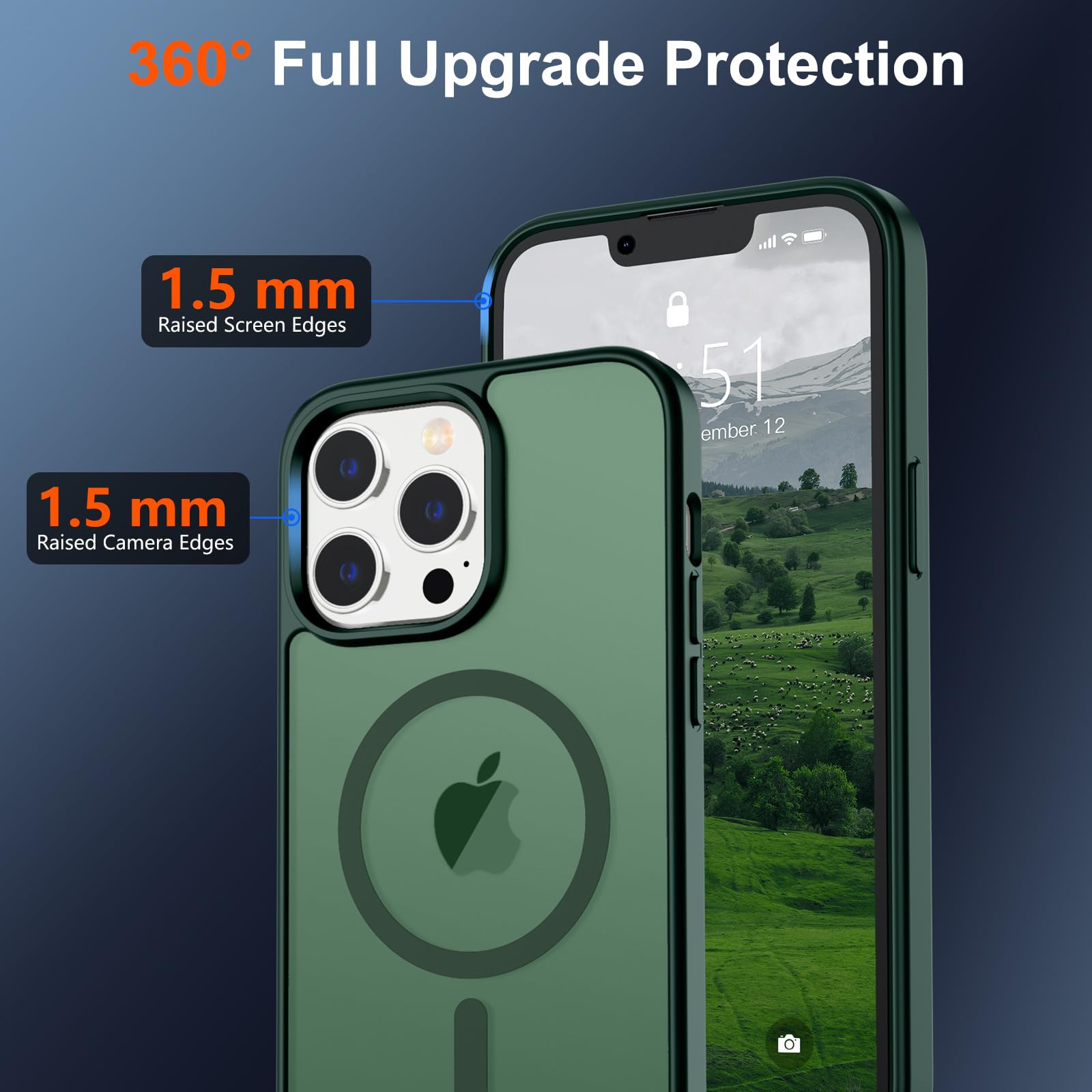 Foto 5 pulgar | Funda Magnética Supfine Para Iphone 13 Pro Max Forest Green - Venta Internacional.