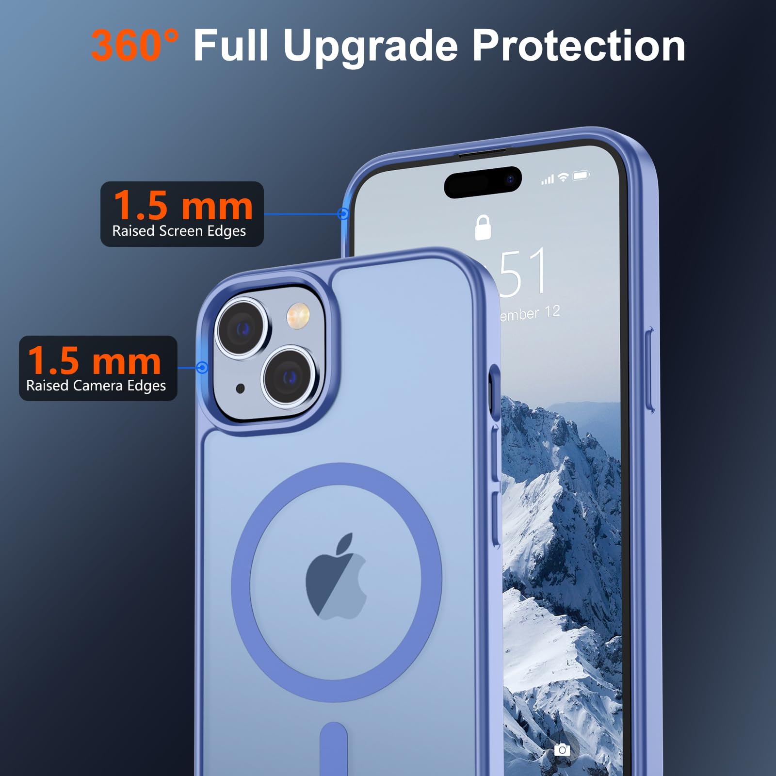 Foto 5 pulgar | Funda Magnética Supfine Para Iphone 15 Con Magsafe, Azul Y Morado - Venta Internacional.