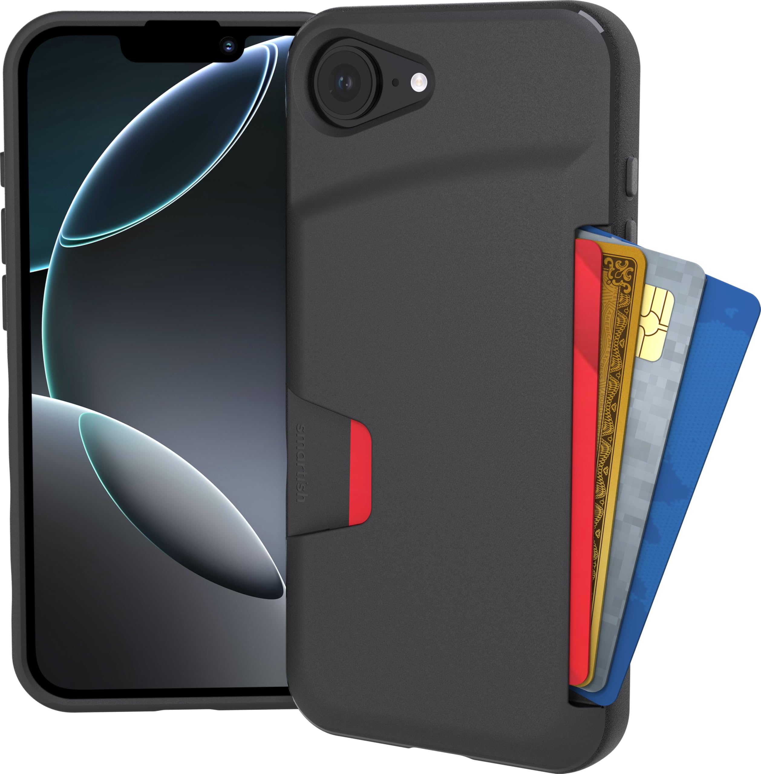 Funda Tipo Cartera Smartish  Para Iphone 16e Wallet Slayer Vol. 1, Negra - Venta Internacional.