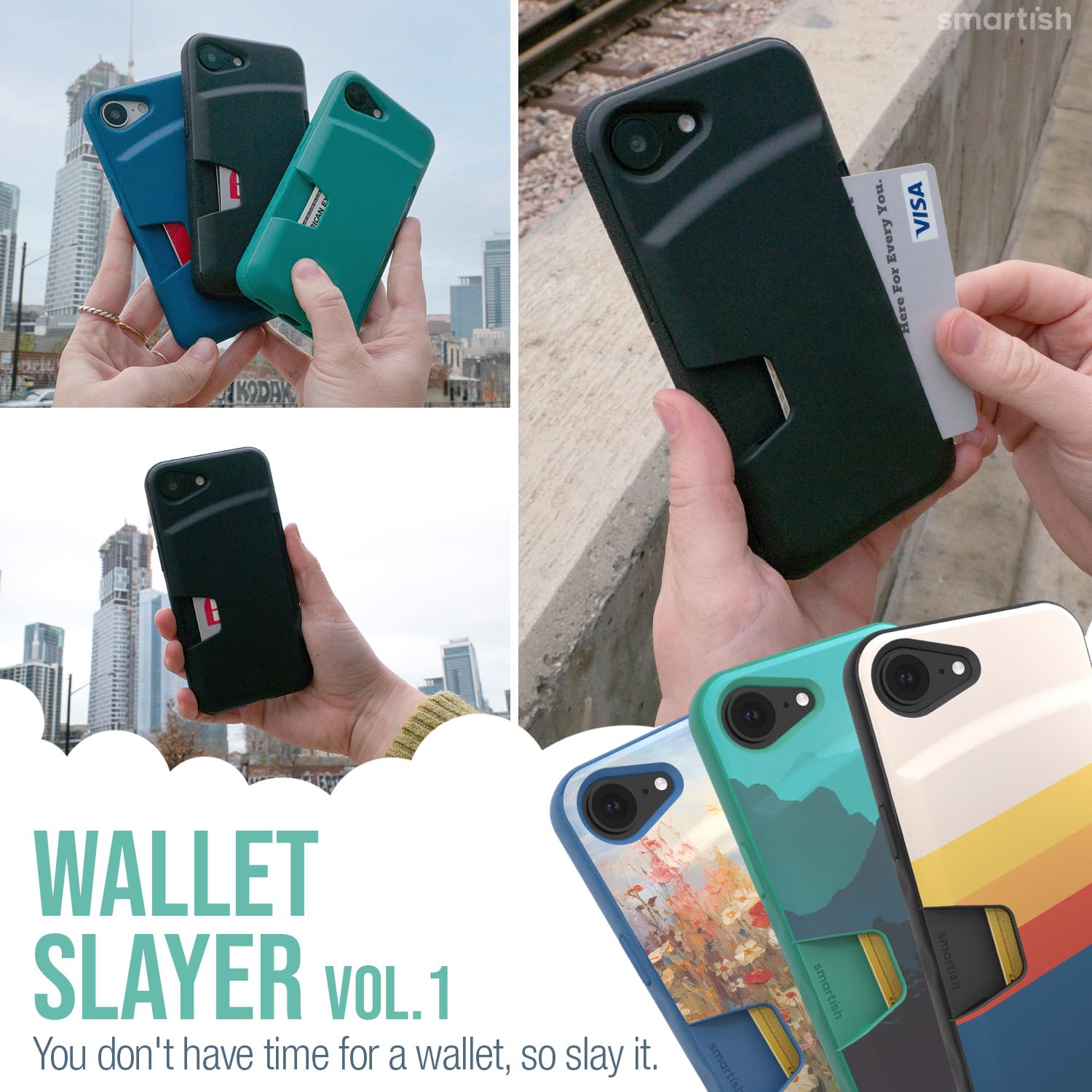 Foto 7 pulgar | Funda Tipo Cartera Smartish  Para Iphone 16e Wallet Slayer Vol. 1, Negra - Venta Internacional.