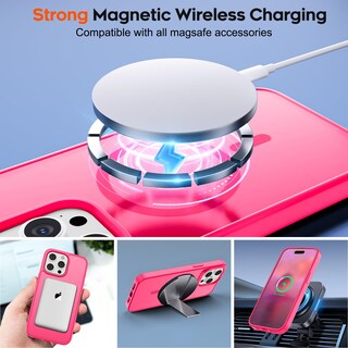 Foto 3 | Funda Magnética Supfine Para Iphone 15 Pro Max, Color Rosa Intenso - Venta Internacional.