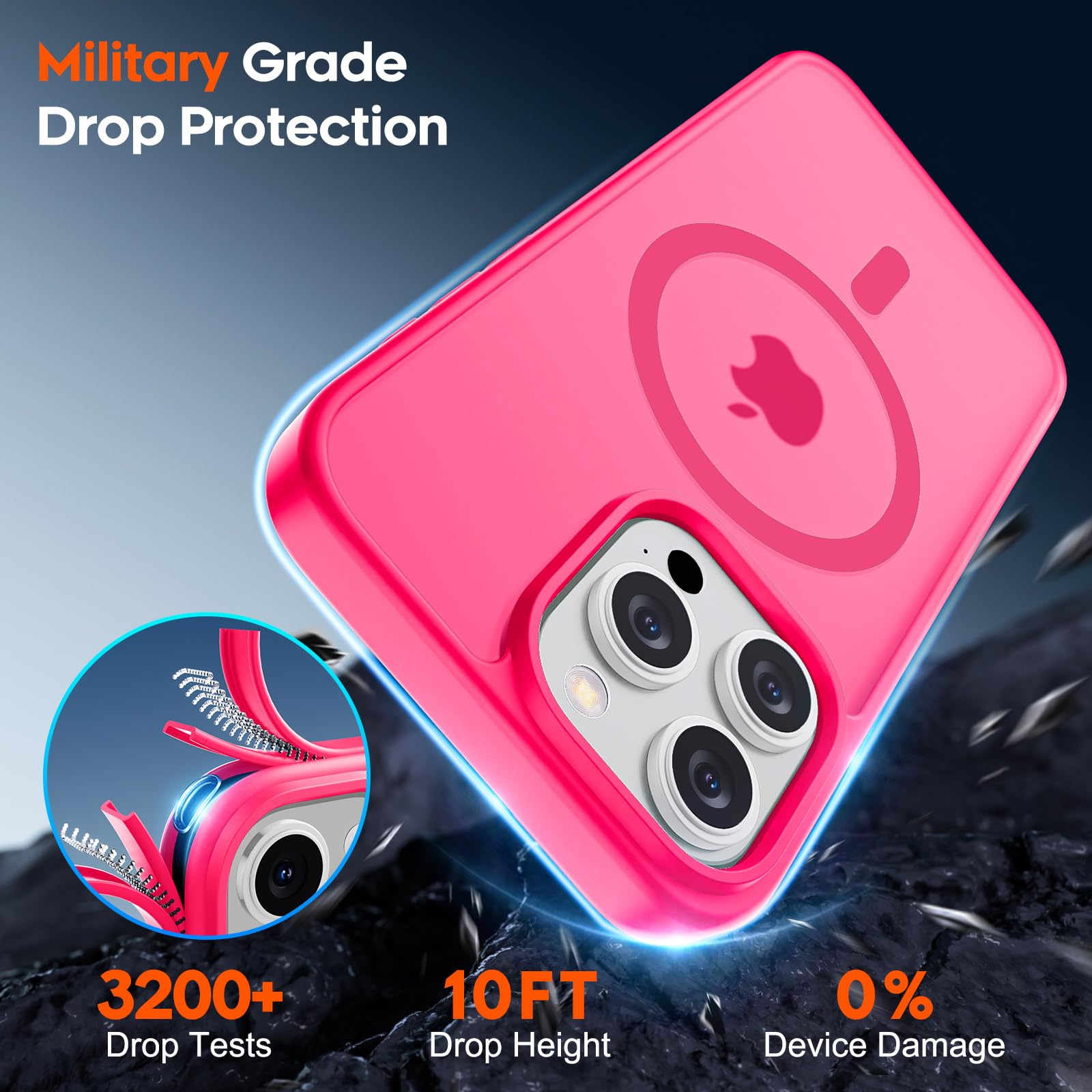 Foto 5 pulgar | Funda Magnética Supfine Para Iphone 15 Pro Max, Color Rosa Intenso - Venta Internacional.