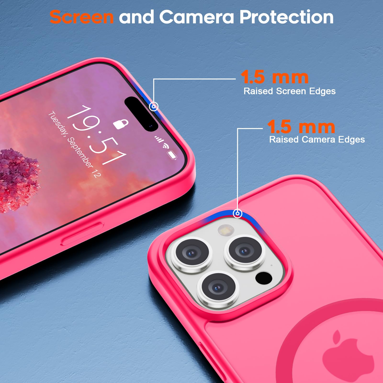 Foto 6 pulgar | Funda Magnética Supfine Para Iphone 15 Pro Max, Color Rosa Intenso - Venta Internacional.