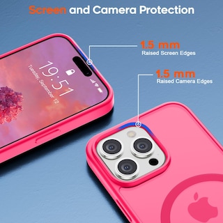 Foto 5 | Funda Magnética Supfine Para Iphone 15 Pro Max, Color Rosa Intenso - Venta Internacional.