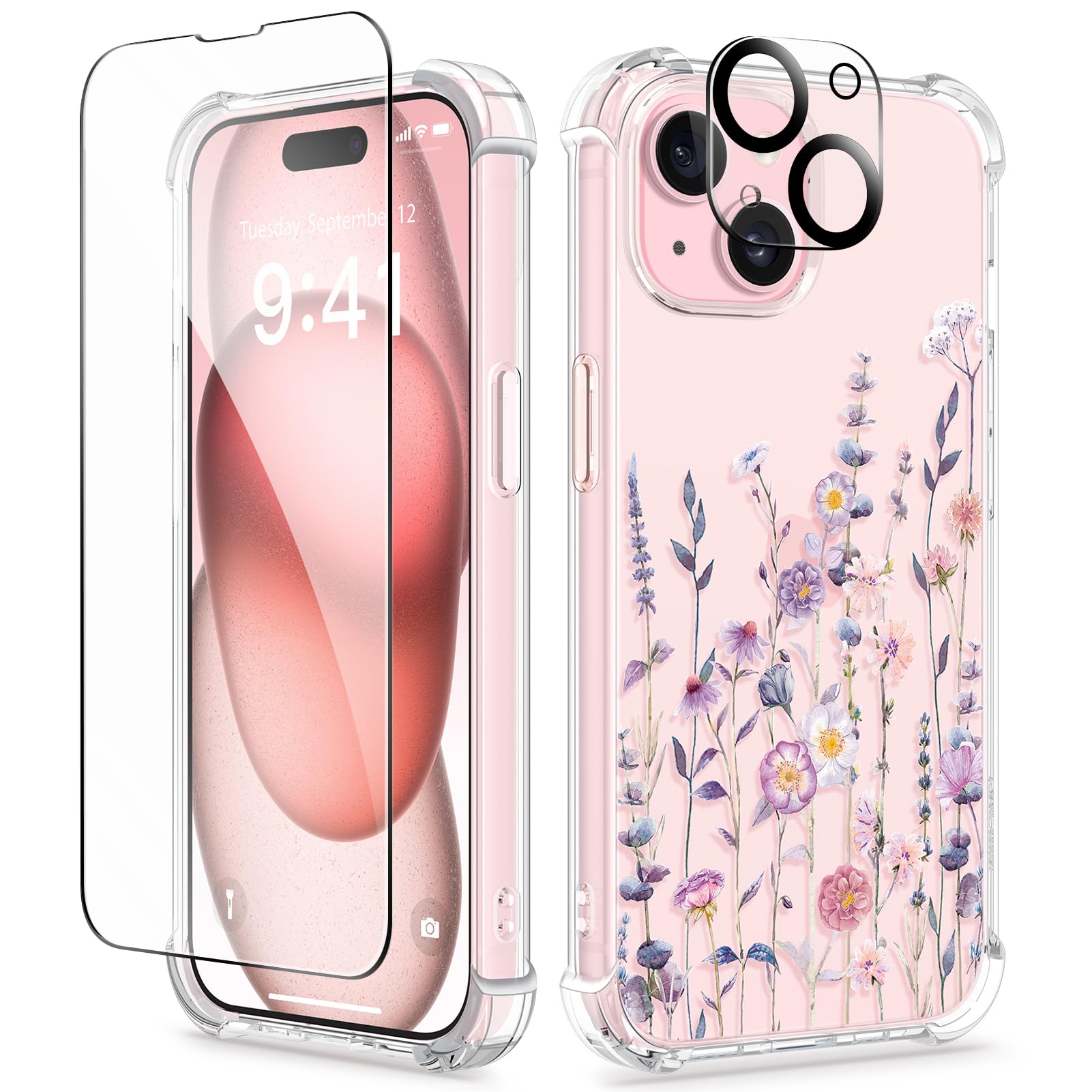 Funda De Teléfono Gviewin Para Iphone 15 Plus Con Protector De Pantalla 6.7 - Venta Internacional.