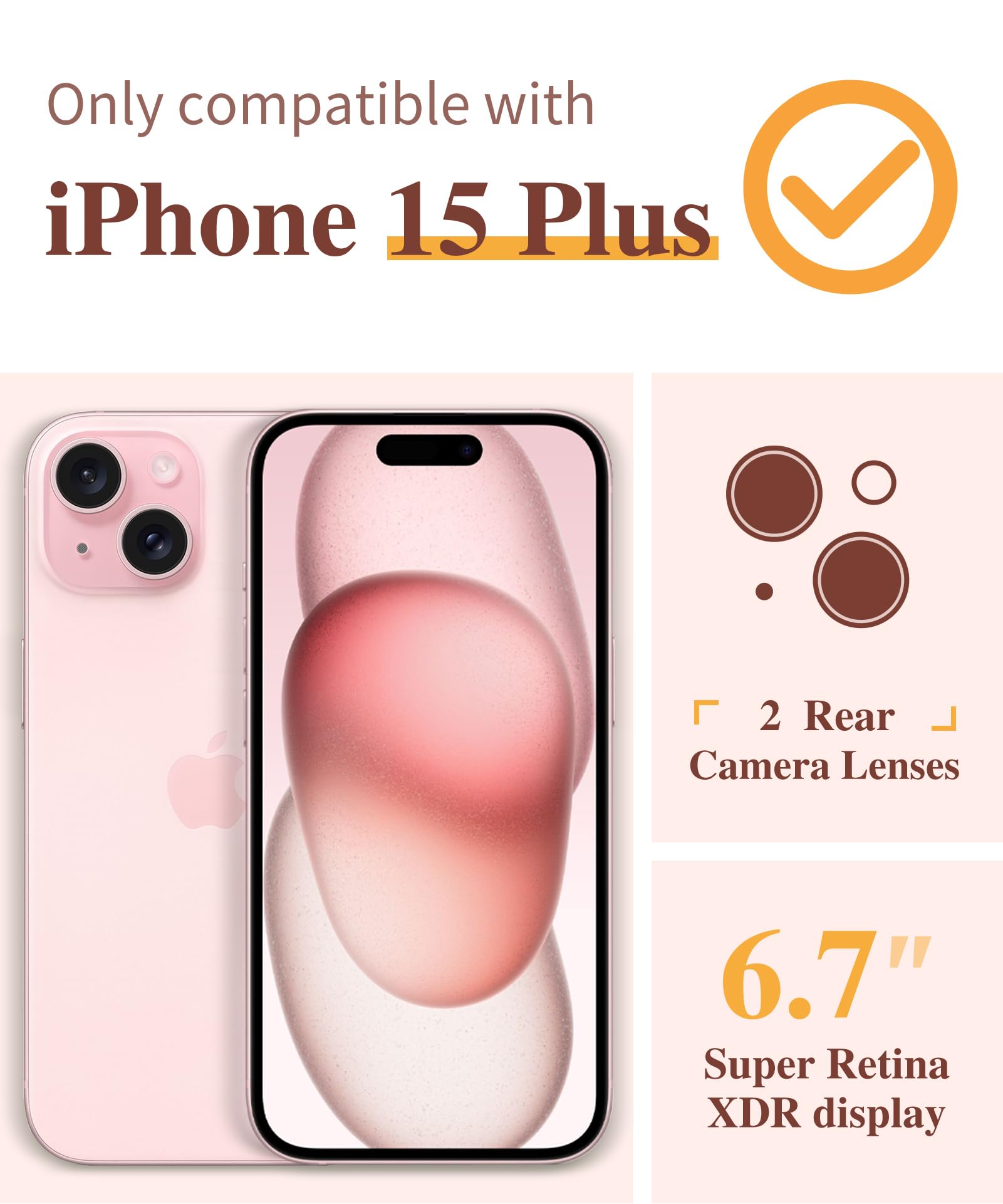 Foto 3 pulgar | Funda De Teléfono Gviewin Para Iphone 15 Plus Con Protector De Pantalla 6.7 - Venta Internacional.
