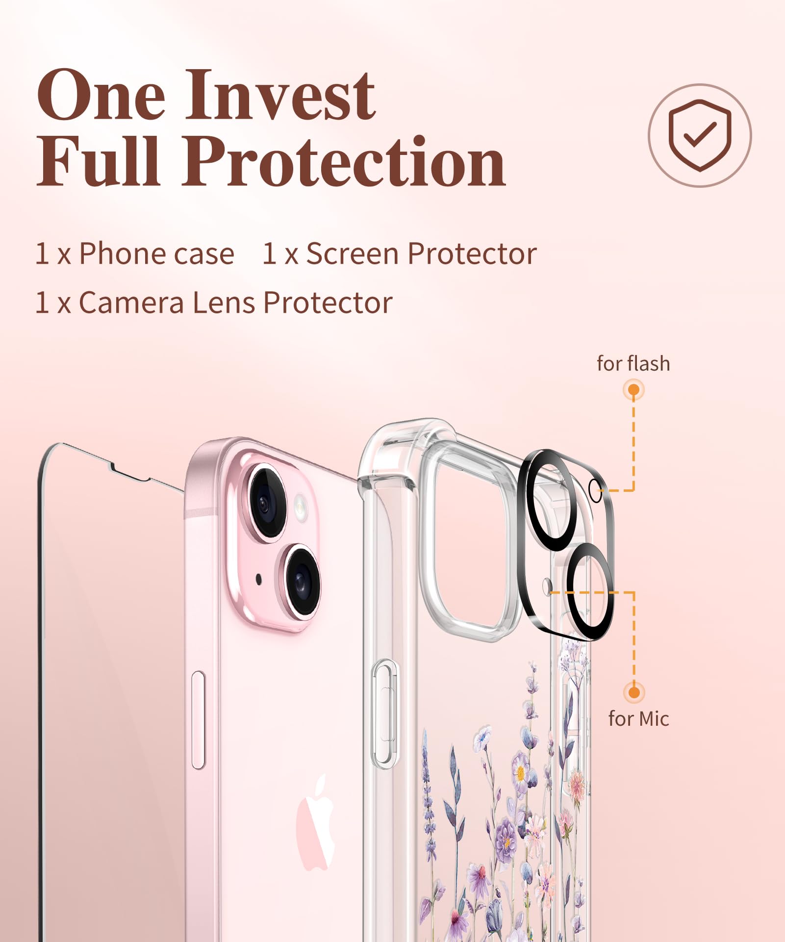 Foto 8 pulgar | Funda De Teléfono Gviewin Para Iphone 15 Plus Con Protector De Pantalla 6.7 - Venta Internacional.