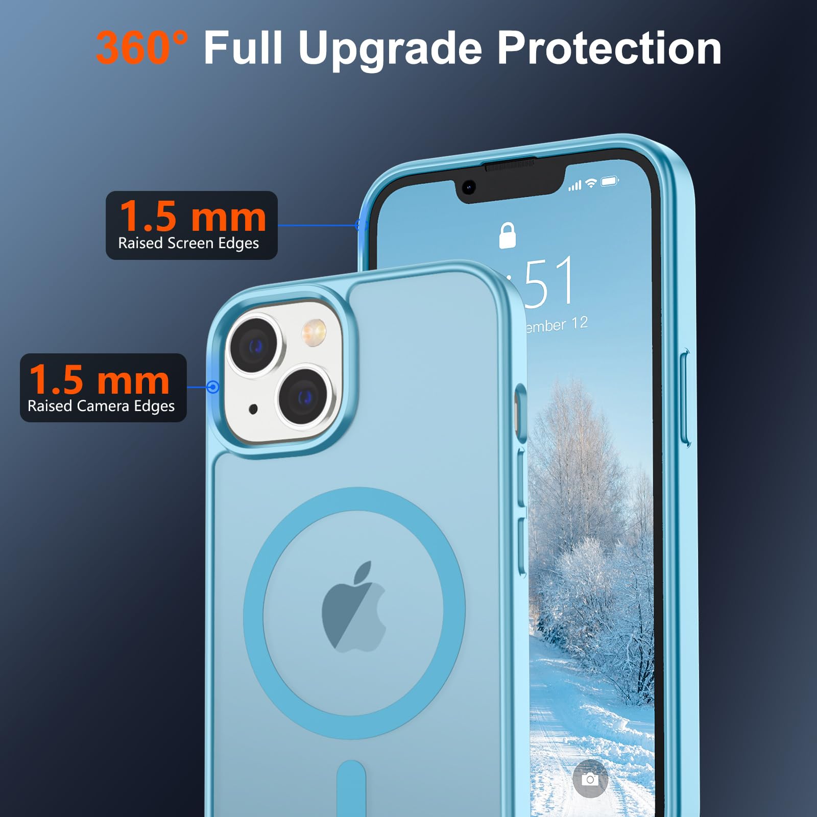 Foto 4 | Funda Magnética Supfine Para Iphone 14/13 Con Magsafe Azul Claro - Venta Internacional.