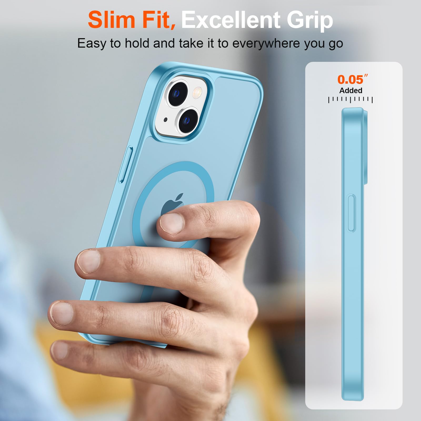 Foto 8 pulgar | Funda Magnética Supfine Para Iphone 14/13 Con Magsafe Azul Claro - Venta Internacional.