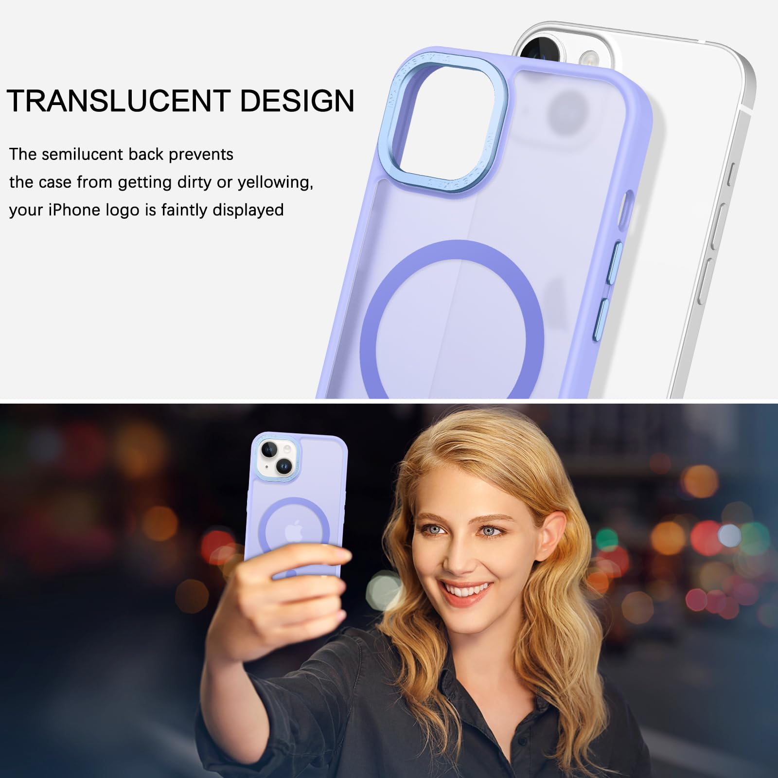 Foto 8 pulgar | Funda Magnética Bentoben Para Iphone 13/14 6.1 Lavanda - Venta Internacional.