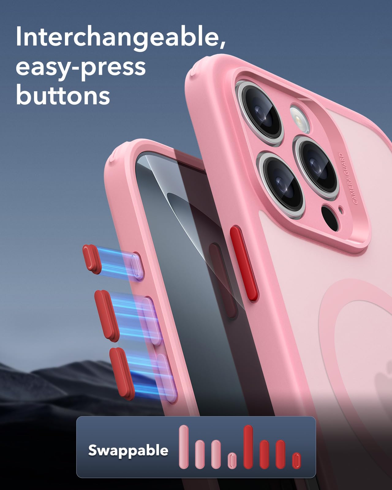 Foto 6 pulgar | Funda De Teléfono Esr Para Iphone 16 Pro, Translúcido, Mate, Rosa Esmerilado - Venta Internacional.