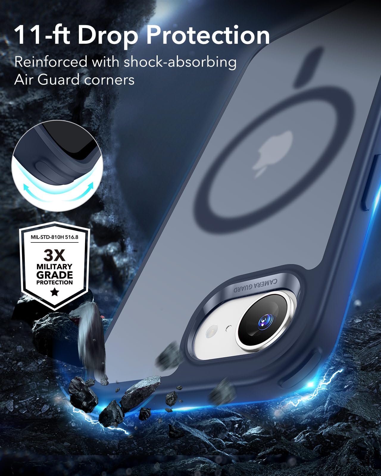 Foto 5 pulgar | Funda Esr Para Iphone 16e Con Magsafe, Azul A Prueba De Golpes - Venta Internacional.