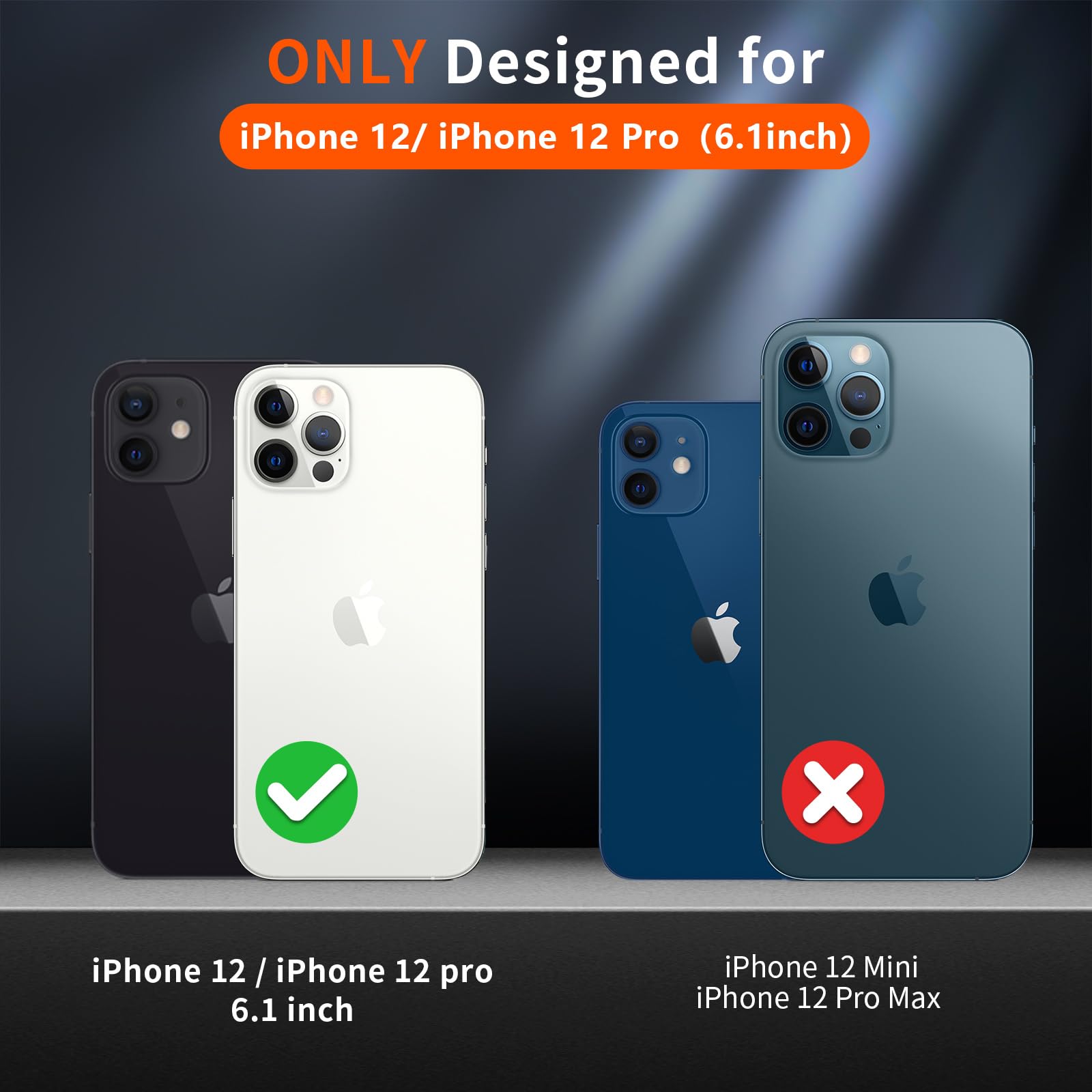Foto 3 pulgar | Funda Magnética Supfine Para Iphone 12/12 Pro, Color Azul Marino - Venta Internacional.