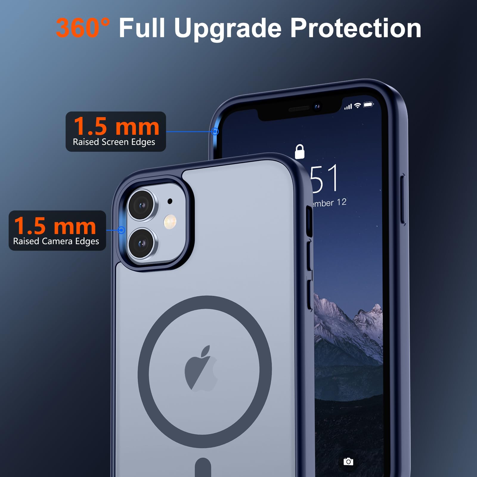 Foto 4 | Funda Magnética Supfine Para Iphone 12/12 Pro, Color Azul Marino - Venta Internacional.