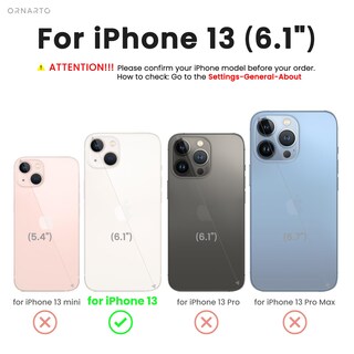Foto 2 | Funda De Teléfono Ornarto Compatible Con Iphone 13 6.1 - Midnight - Venta Internacional.