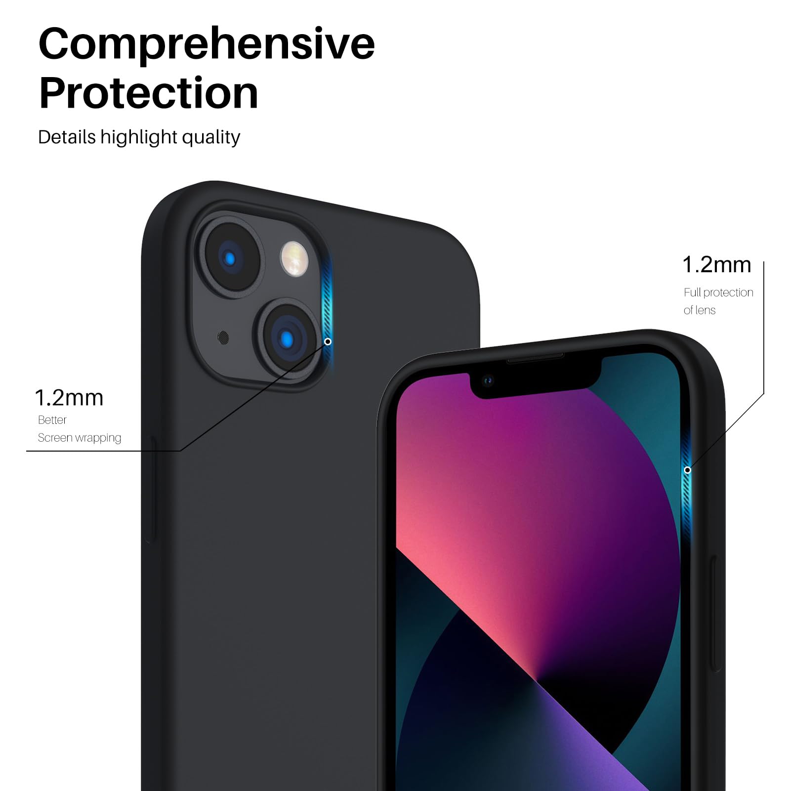 Foto 5 pulgar | Funda De Teléfono Ornarto Compatible Con Iphone 13 6.1 - Midnight - Venta Internacional.