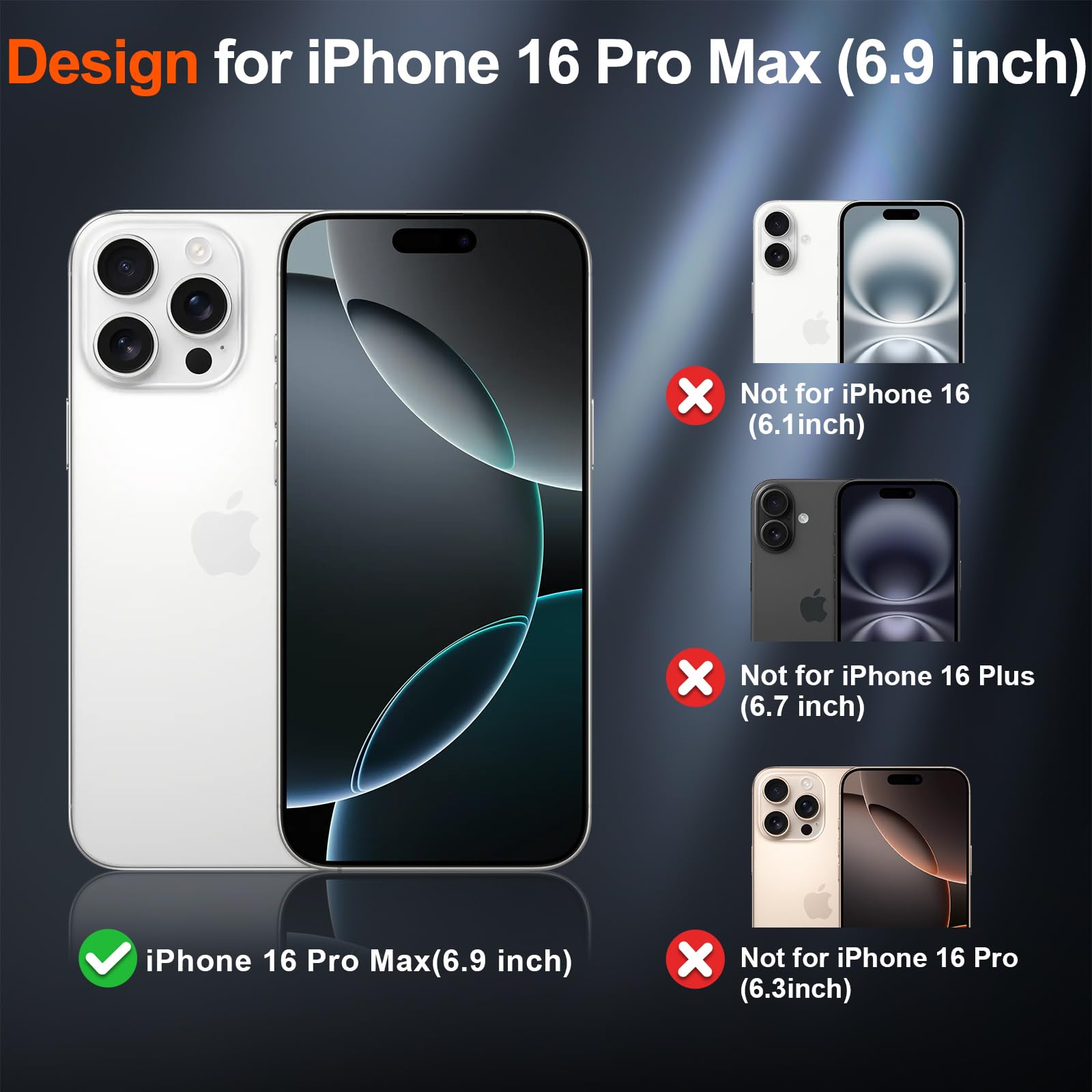Foto 3 pulgar | Funda Magnética Supfine Para Iphone 16 Pro Max, Color Azul Marino - Venta Internacional.