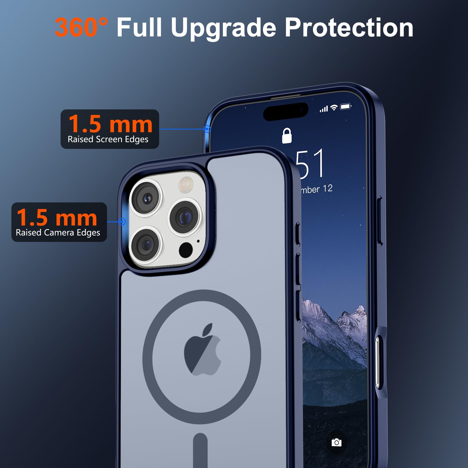 Foto 5 pulgar | Funda Magnética Supfine Para Iphone 16 Pro Max, Color Azul Marino - Venta Internacional.