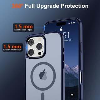 Foto 4 | Funda Magnética Supfine Para Iphone 16 Pro Max, Color Azul Marino - Venta Internacional.