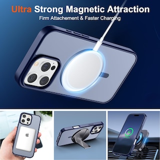 Foto 5 | Funda Magnética Supfine Para Iphone 16 Pro Max, Color Azul Marino - Venta Internacional.