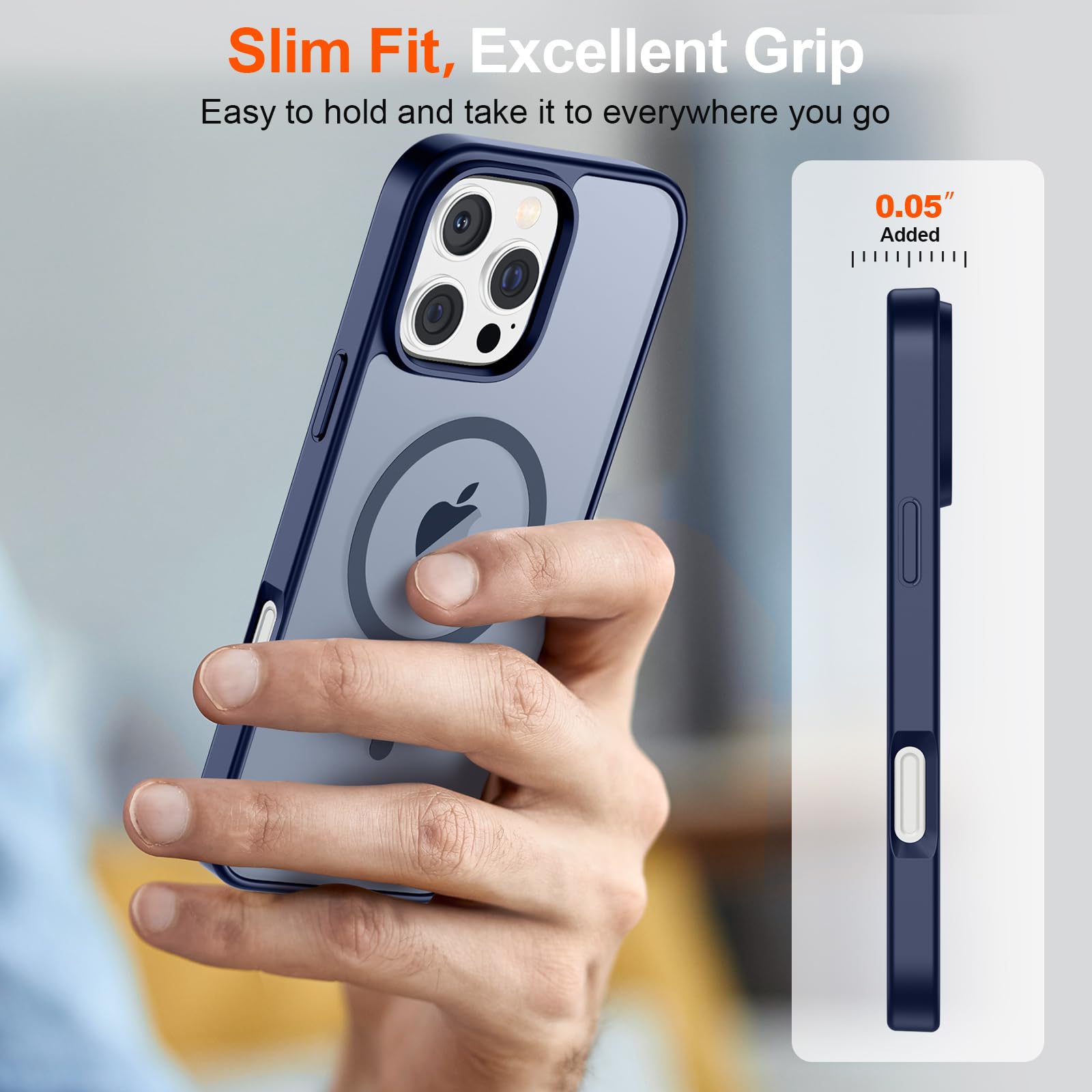 Foto 8 pulgar | Funda Magnética Supfine Para Iphone 16 Pro Max, Color Azul Marino - Venta Internacional.