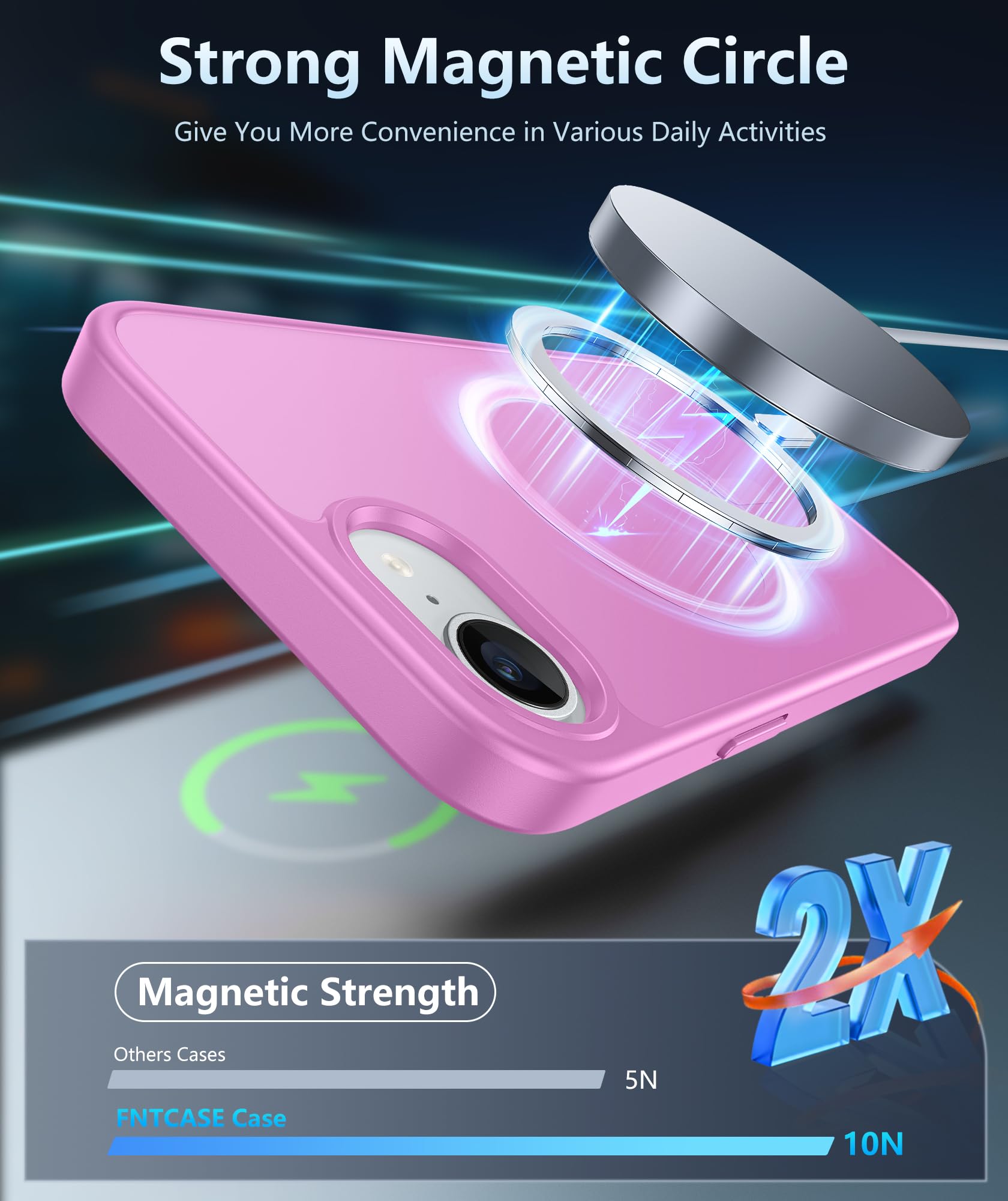 Foto 5 pulgar | Funda De Teléfono Fntcase Para Iphone 16e Magnética A Prueba De Golpes Mate - Venta Internacional.