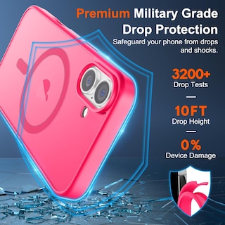 Foto 3 | Funda Magnética Supfine Para Iphone 16 Plus, Color Rosa Intenso - Venta Internacional.