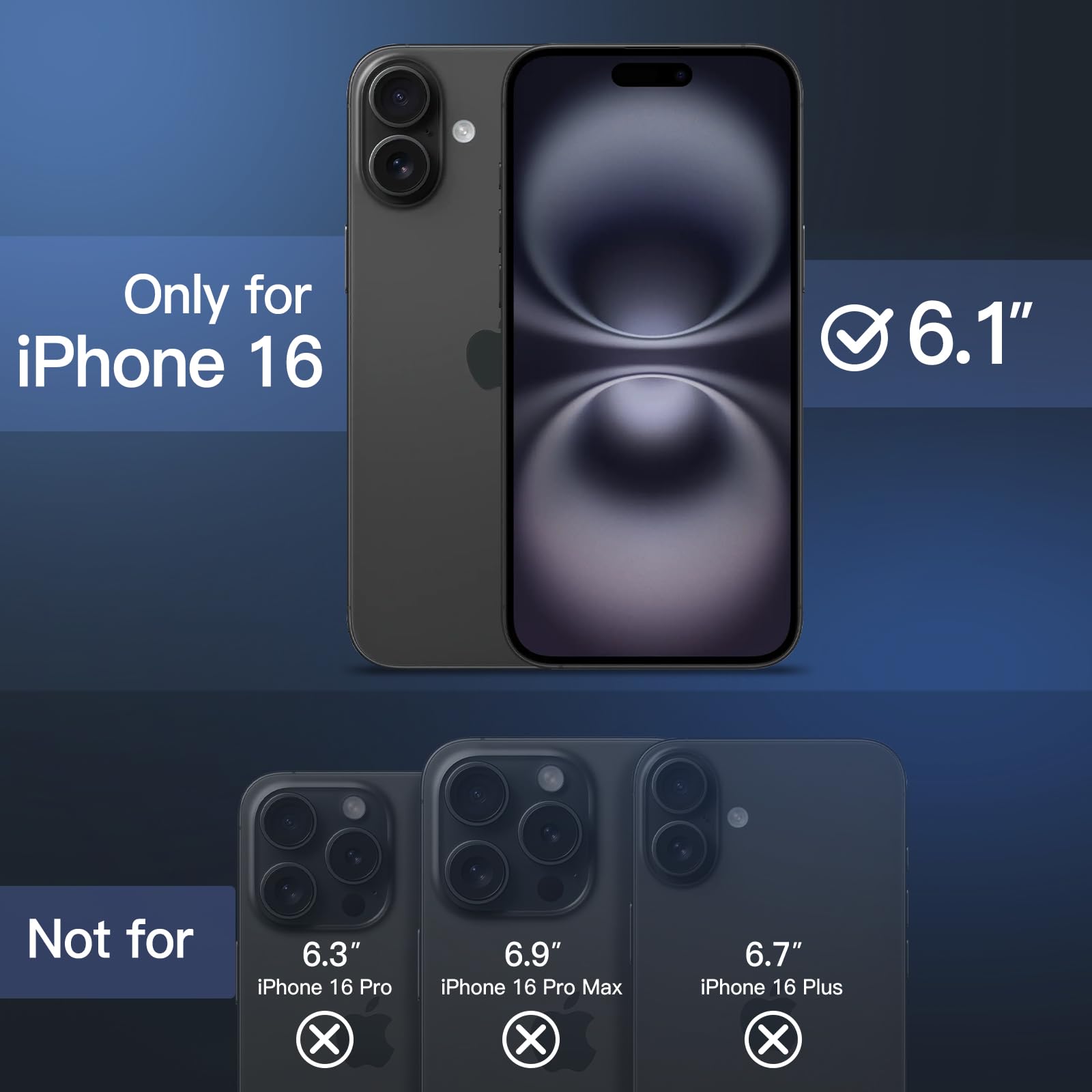 Foto 2 | Funda Jetech Matte Para Iphone 16 De 6.1 Pulgadas, Negra - Venta Internacional.