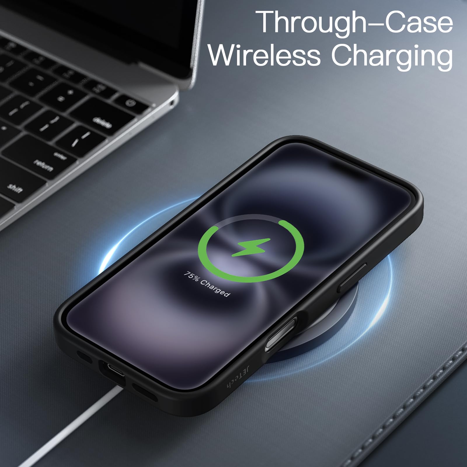 Foto 6 | Funda Jetech Matte Para Iphone 16 De 6.1 Pulgadas, Negra - Venta Internacional.