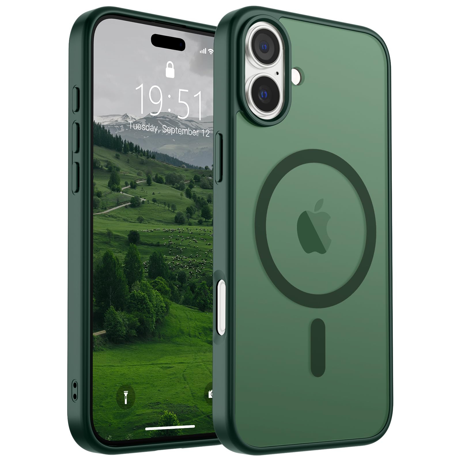 Foto 2 pulgar | Funda Magnética Supfine Para Iphone 16, Color Verde Bosque - Venta Internacional.