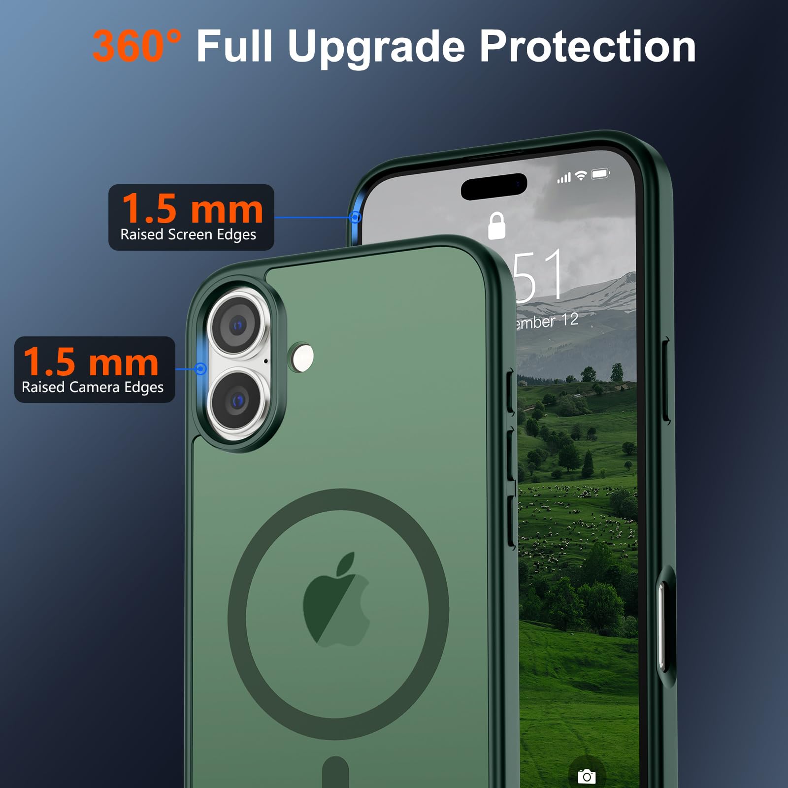 Foto 5 pulgar | Funda Magnética Supfine Para Iphone 16, Color Verde Bosque - Venta Internacional.