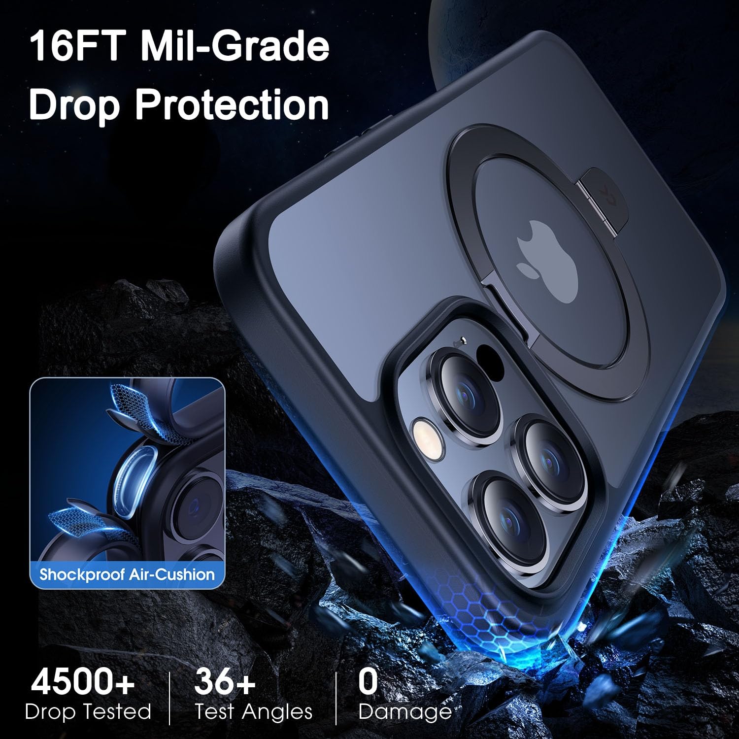 Foto 5 | Funda De Teléfono Casekoo Diseñada Para Iphone 15 Pro Con Soporte - Venta Internacional.