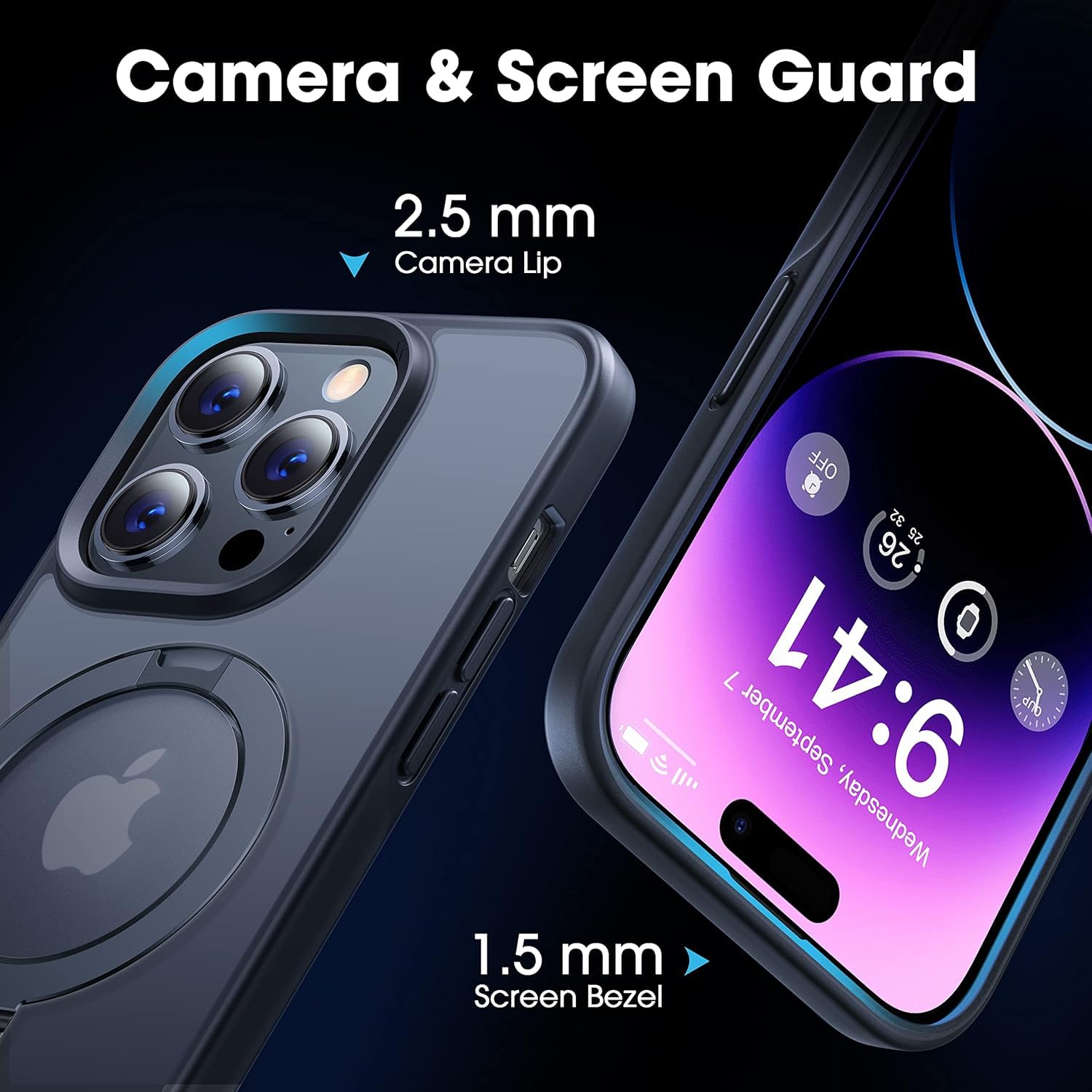 Foto 7 | Funda De Teléfono Casekoo Diseñada Para Iphone 15 Pro Con Soporte - Venta Internacional.