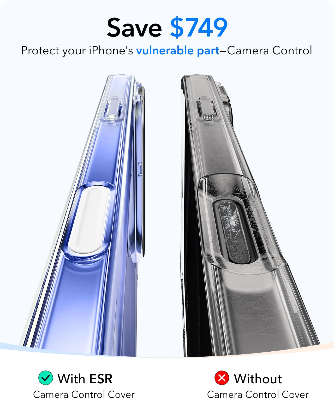 Foto 5 pulgar | Funda De Teléfono Esr Para Iphone 16 Plus Con Control De Cámara Magsafe - Venta Internacional.