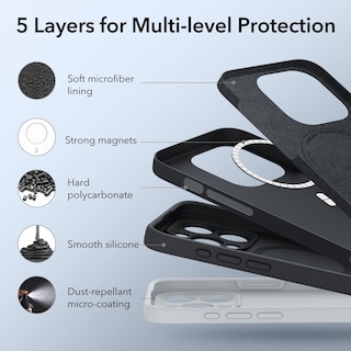 Foto 6 | Funda Esr Para Iphone 15 Pro Max Con Silicona Negra Magsafe - Venta Internacional.