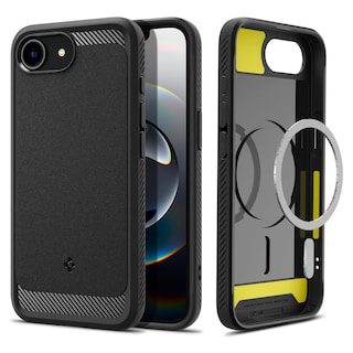 Foto 1 | Funda Spigen Rugged Armor Magfit Para Iphone 16e, Color Negro Mate - Venta Internacional.