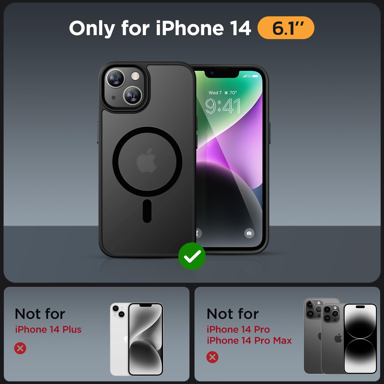 Foto 3 pulgar | Funda De Teléfono Miracase Magnetic Series Para Iphone 14 Graphite - Venta Internacional.