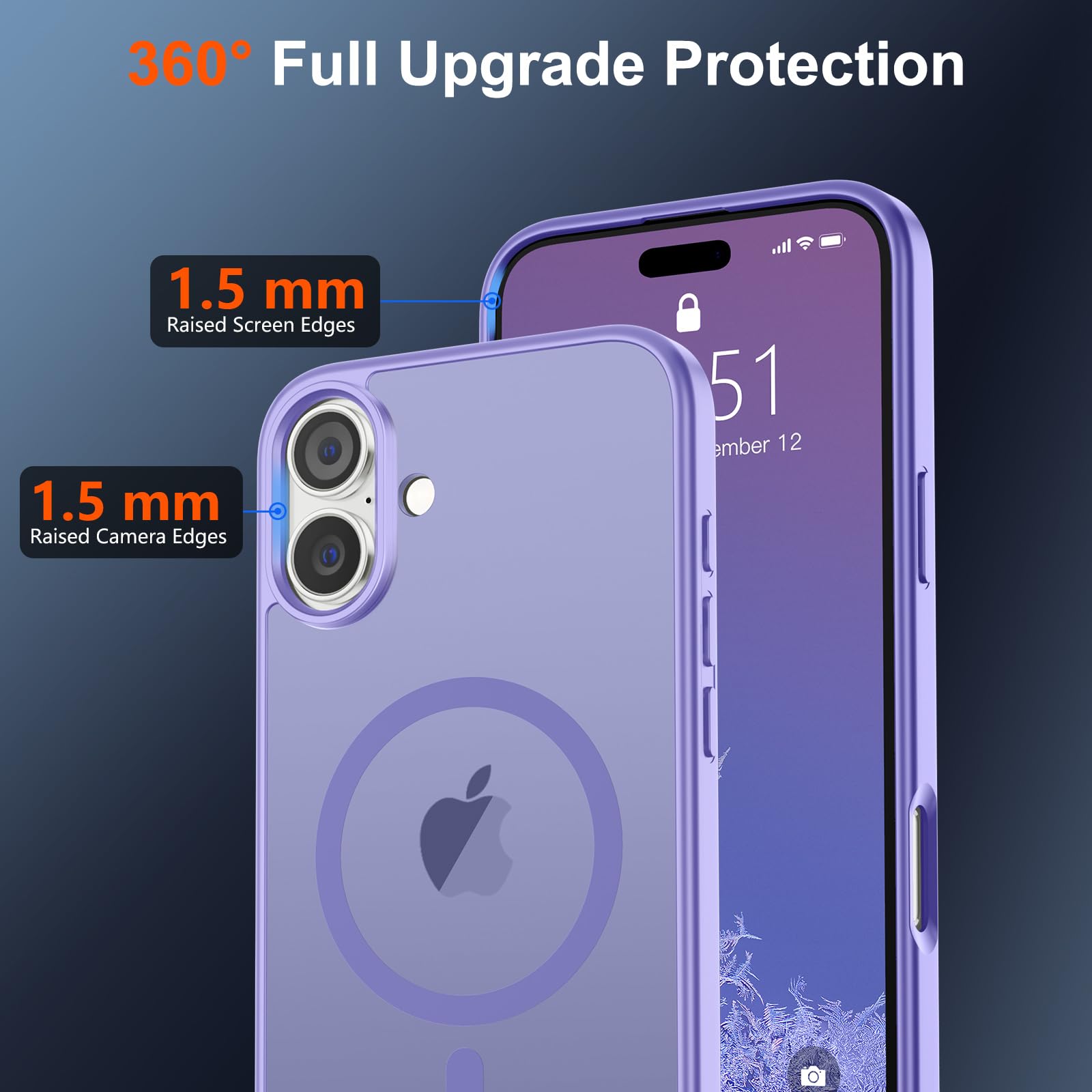 Foto 5 pulgar | Funda Magnética Supfine Para Iphone 16, Color Morado - Venta Internacional.