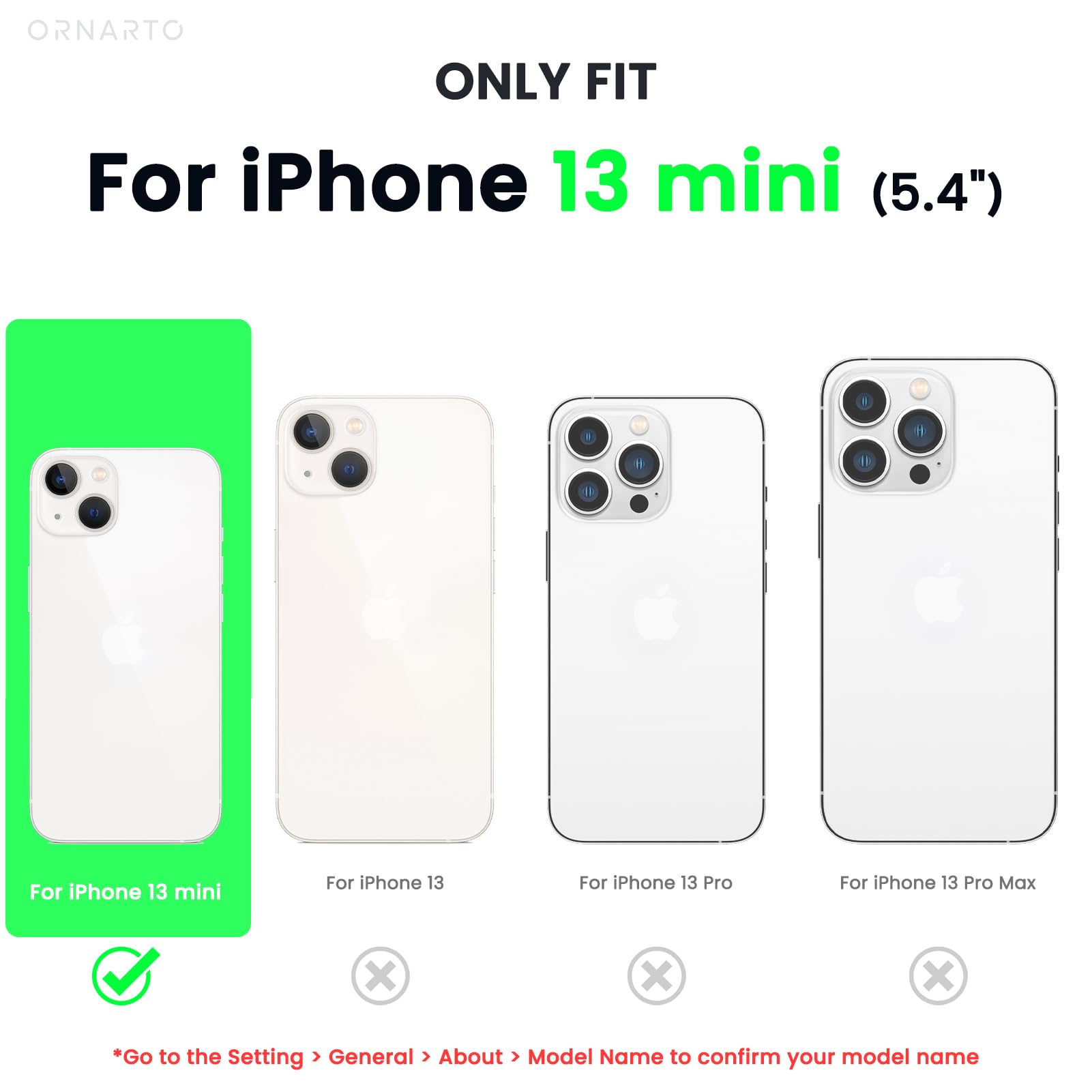 Foto 2 | Funda De Teléfono Ornarto Compatible Con Iphone 13 Mini Blue - Venta Internacional.