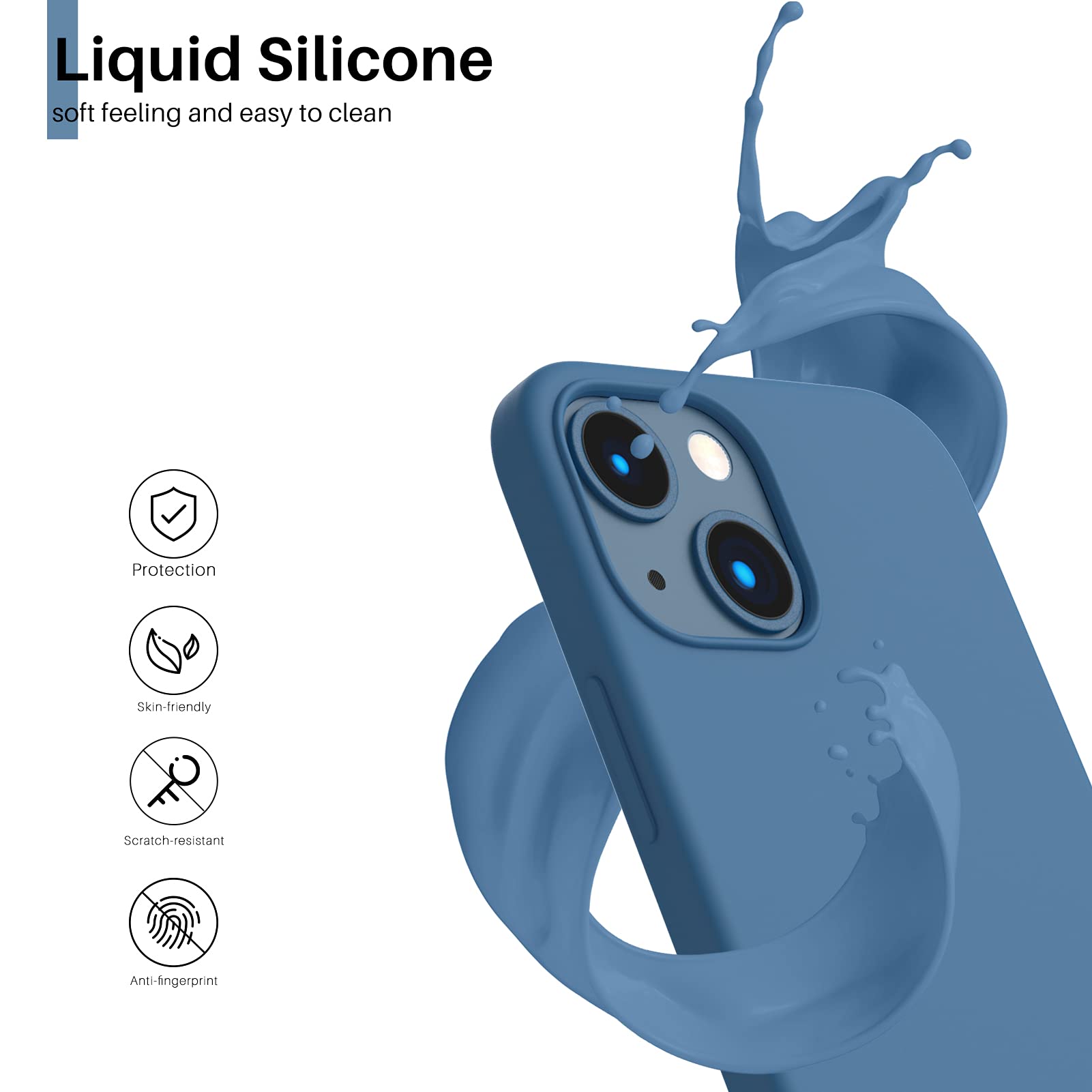 Foto 4 pulgar | Funda De Teléfono Ornarto Compatible Con Iphone 13 Mini Blue - Venta Internacional.