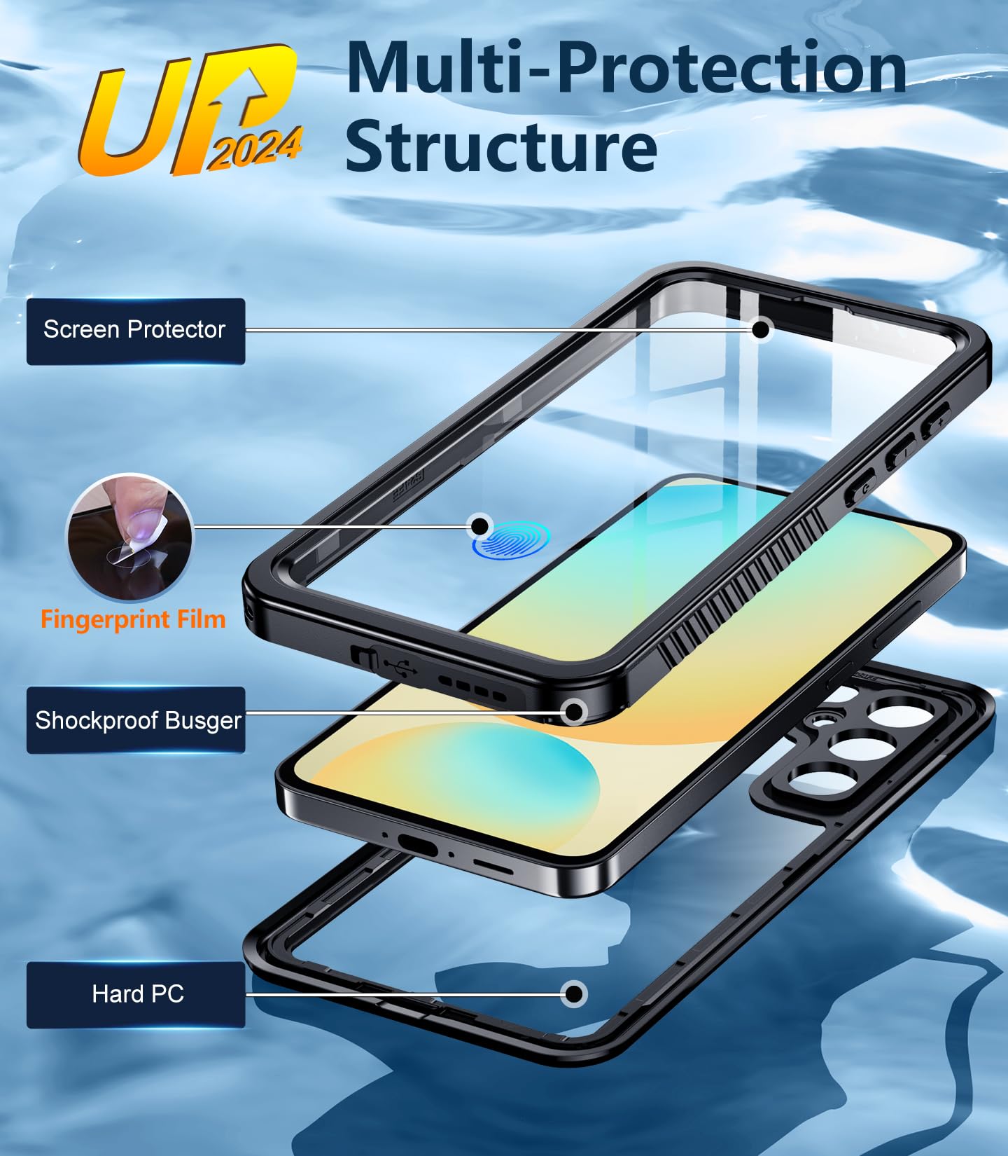 Foto 5 pulgar | Funda Temdan Impermeable Y A Prueba De Golpes Para Samsung Galaxy S24 Fe - Venta Internacional.
