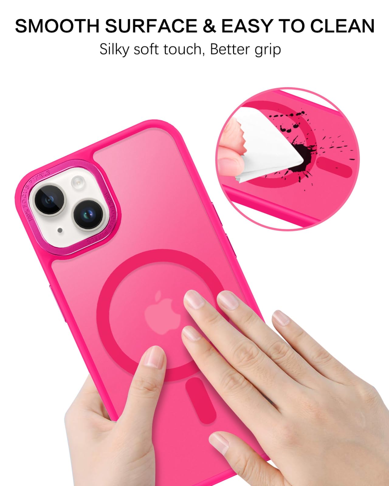 Foto 6 pulgar | Funda De Teléfono Bentoben Para Iphone 14 Plus, Translúcida, Rosa Intenso - Venta Internacional.