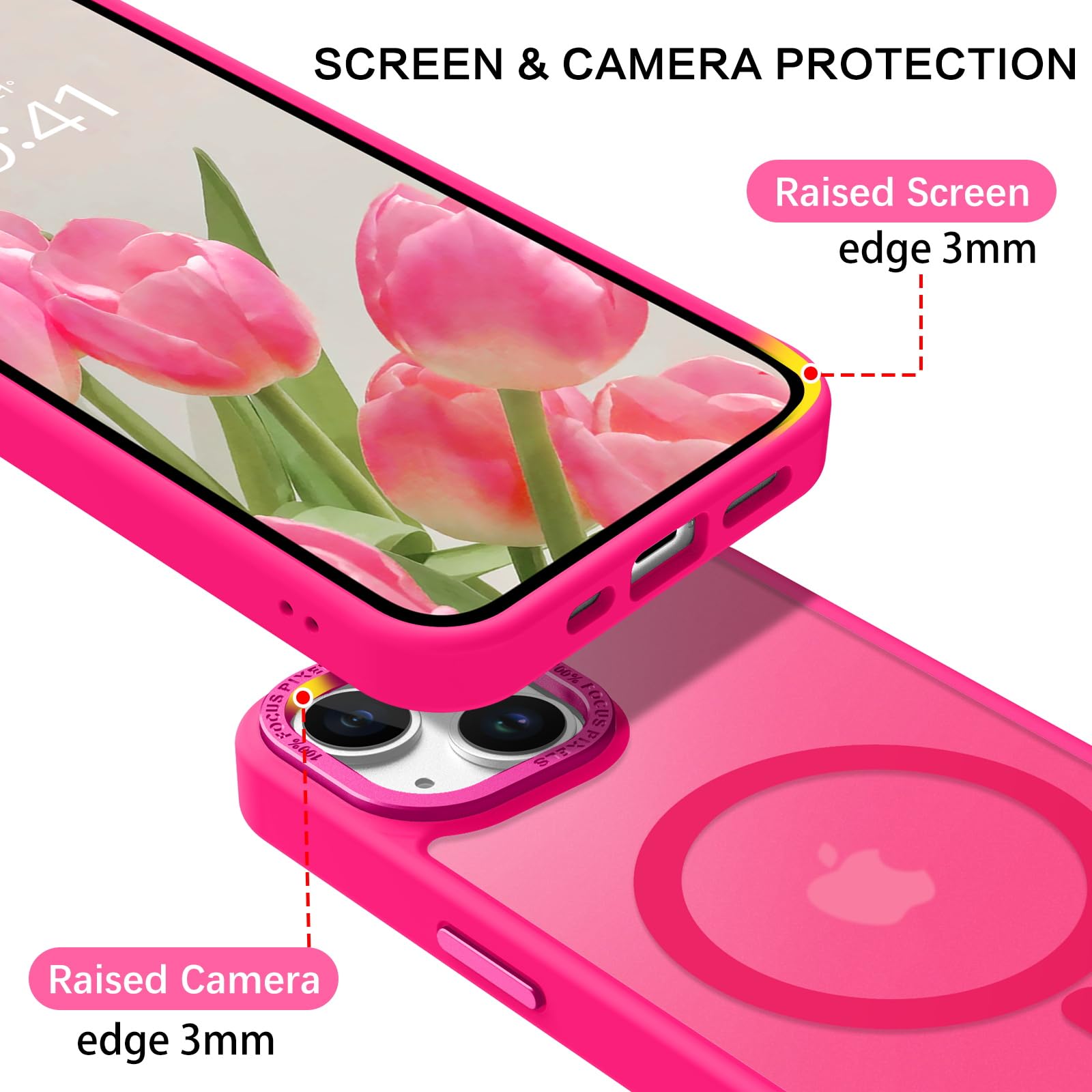 Foto 6 | Funda De Teléfono Bentoben Para Iphone 14 Plus, Translúcida, Rosa Intenso - Venta Internacional.