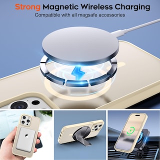 Foto 3 | Funda Magnética Supfine Para Iphone 15 Pro Max, Color Blanco Envejecido - Venta Internacional.
